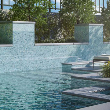 High Tide Sky Blue, 1" x 1" Glass Tile | Anthology Pool & Spa Tile