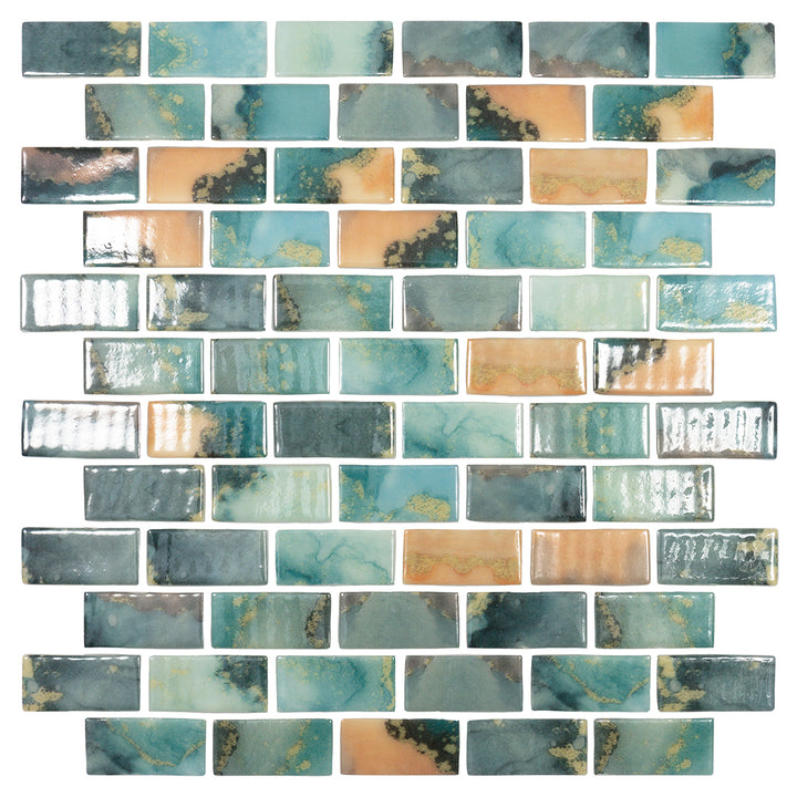 Orion, 1" x 2" Glass Tile | Mosaic Pool Tile by Vidrepur 