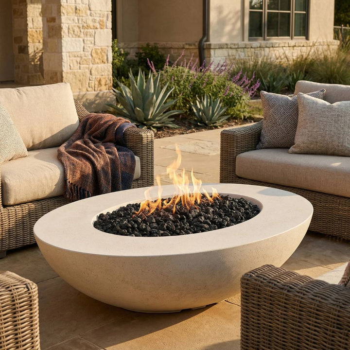 Prism Hardscapes Ovale Fire Bowl | Outdoor Gas Fire Pit