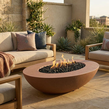 Prism Hardscapes Ovale Fire Bowl | Outdoor Gas Fire Pit