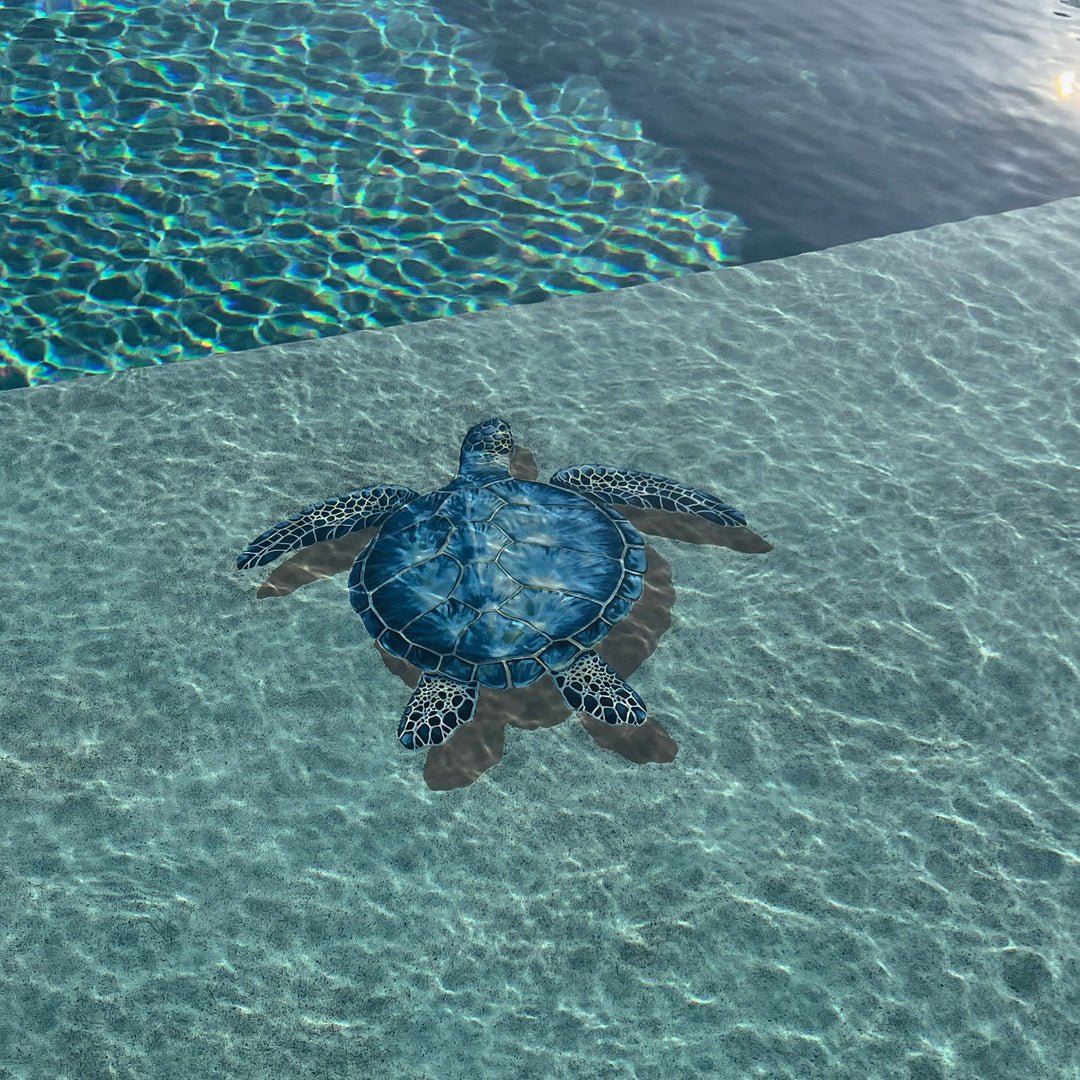 Buy Pool Mosaic Turtles Online | Sea Turtle Mosaic Tiles – AquaBlu Mosaics