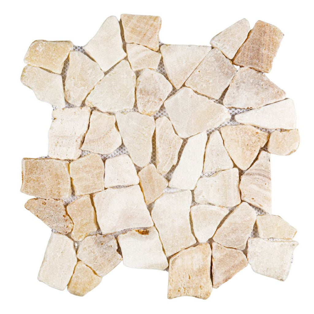 Palmero Cream, Pebble Tile | Flat Stone | Natural Stone Mosaics