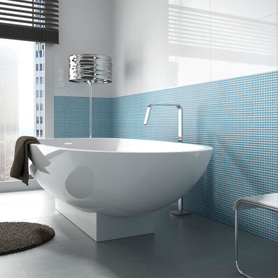 Pearl Waves-Cielo, 1/2" x 1/2" Vidrepur 3D Glass Mosaic tile