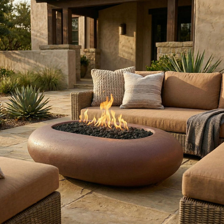 Prism Hardscapes Pebble Fire Table | Outdoor Gas Fire Pit