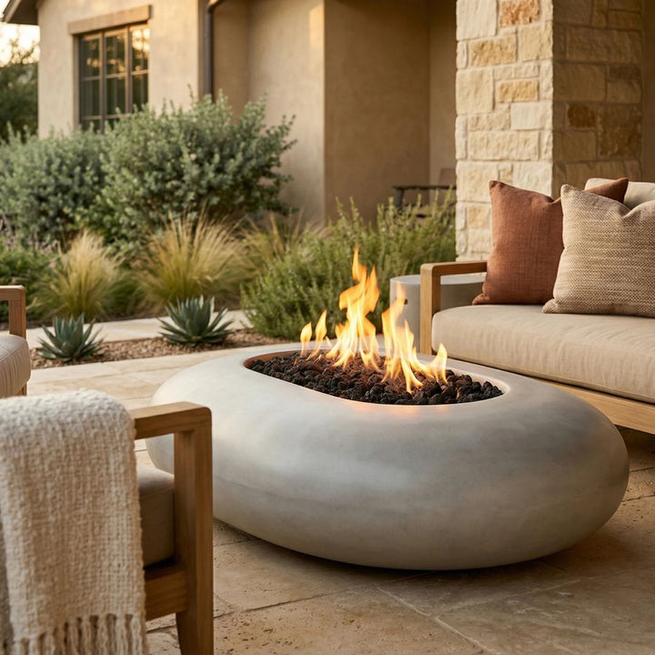 Prism Hardscapes Pebble Fire Table | Outdoor Gas Fire Pit