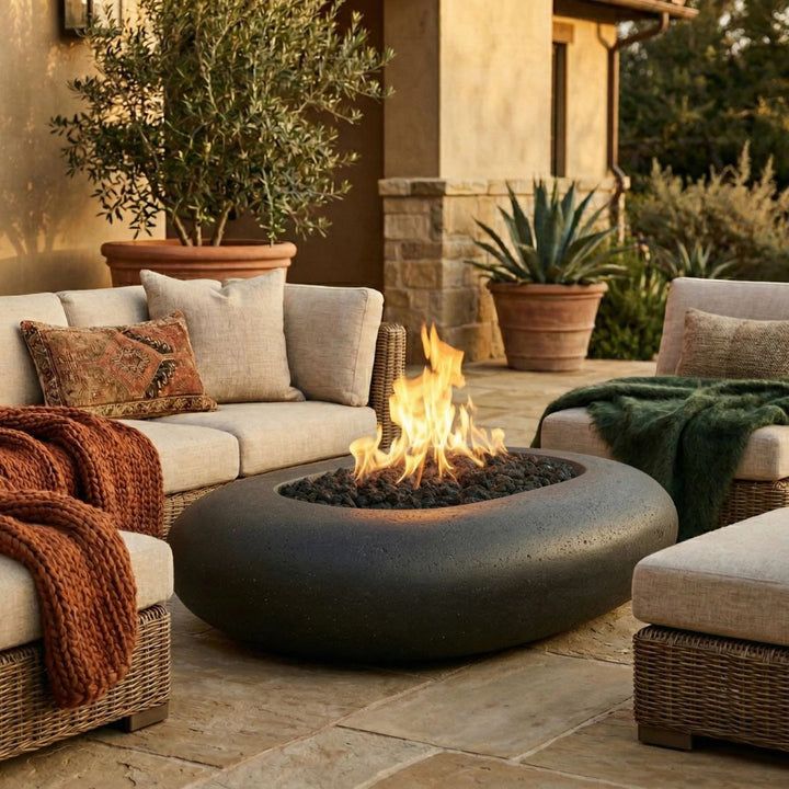 Prism Hardscapes Pebble Fire Table | Outdoor Gas Fire Pit