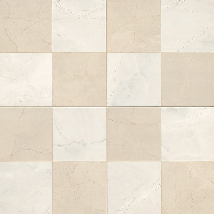 Checkerboard-patterned porcelain tile by MSI