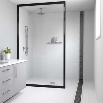 Porcelart Black Glossy, Penny Round | Porcelain Tile Anthology