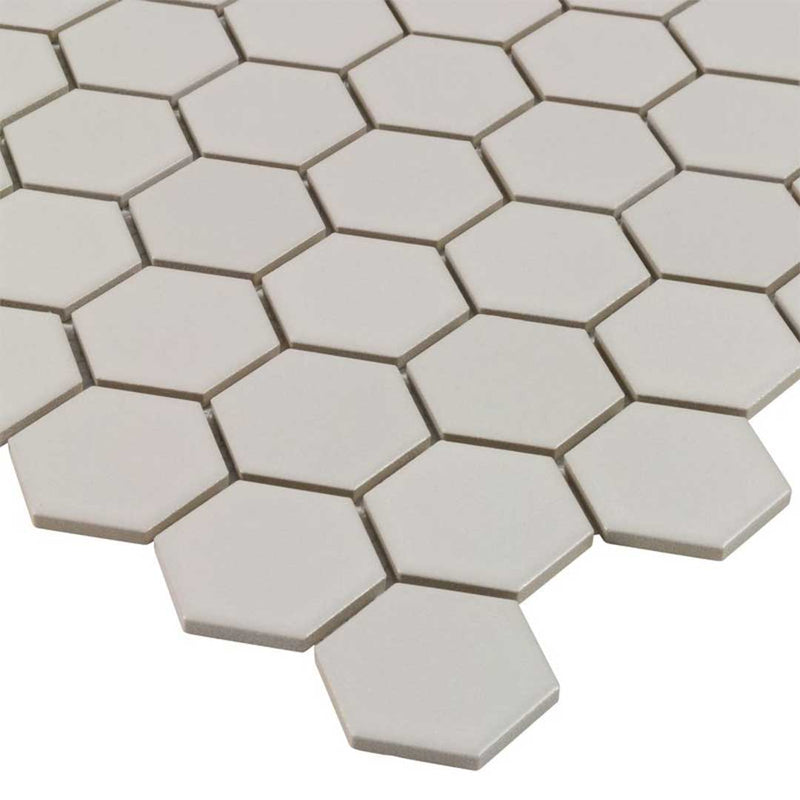 Porcelart Taupe Matte, Hexagon Porcelain Tile | Anthology