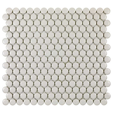Porcelart Taupe Matte, Penny Round | Porcelain Tile Anthology