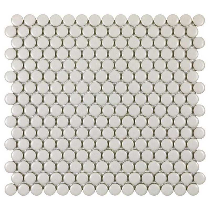 Porcelart Taupe Matte, Penny Round | Porcelain Tile Anthology