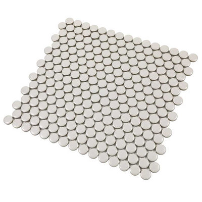 Porcelart Taupe Matte, Penny Round | Porcelain Tile Anthology