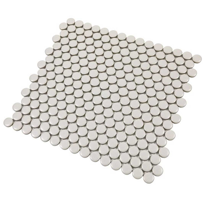 Porcelart Taupe Matte, Penny Round | Porcelain Tile Anthology