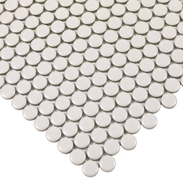 Porcelart Taupe Matte, Penny Round | Porcelain Tile Anthology
