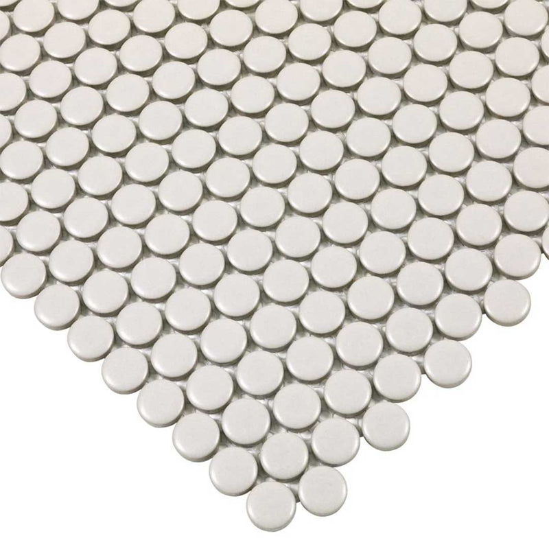 Porcelart Taupe Matte, Penny Round | Porcelain Tile Anthology