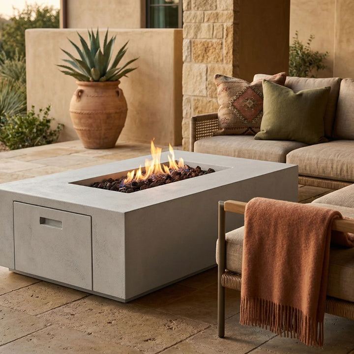 Porto 68 Fire Table | Outdoor Gas Fire Pit by Prism Harrdscapes