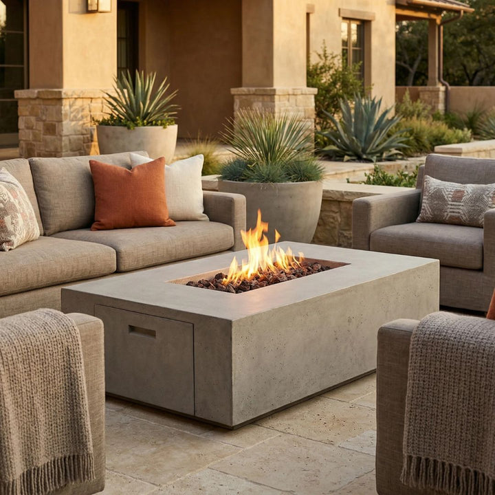 Porto 68 Fire Table | Outdoor Gas Fire Pit by Prism Harrdscapes