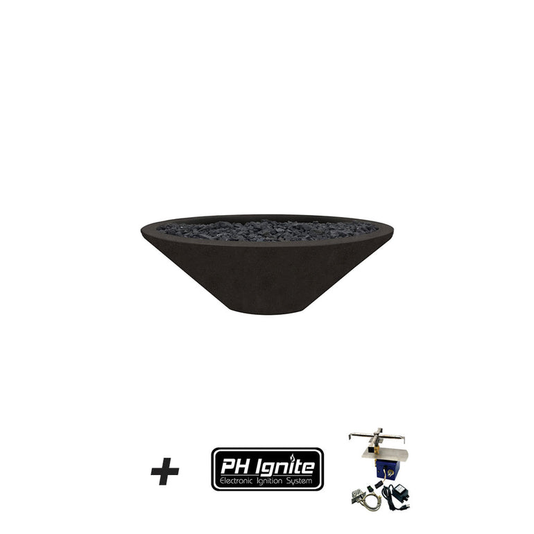 Prism Hardscapes | Embarcadero Pedestal Liquid Propane with PH-Ignite, Ebony| PH-IGNITE-437-2LP