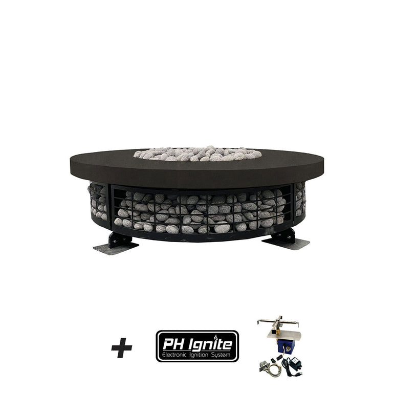 Prism Hardscapes | Fuego 54" diameter Natural Gas with PH-Ignite, Ebony| PH-IGNITE-FUEGO54-2