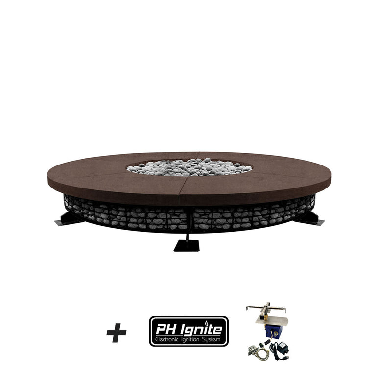 Prism Hardscapes | Fuego 89" diameter Natural Gas with PH-Ignite, Café| PH-IGNITE-FUEGO8FTD-1