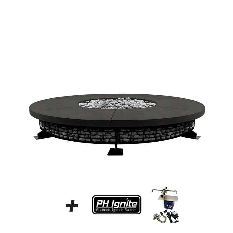 Prism Hardscapes | Fuego 89" diameter Natural Gas with PH-Ignite, Ebony| PH-IGNITE-FUEGO8FTD-2