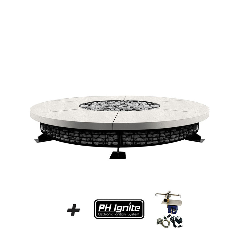 Prism Hardscapes | Fuego 89" diameter Natural Gas with PH-Ignite, Natural White| PH-IGNITE-FUEGO8FTD-5
