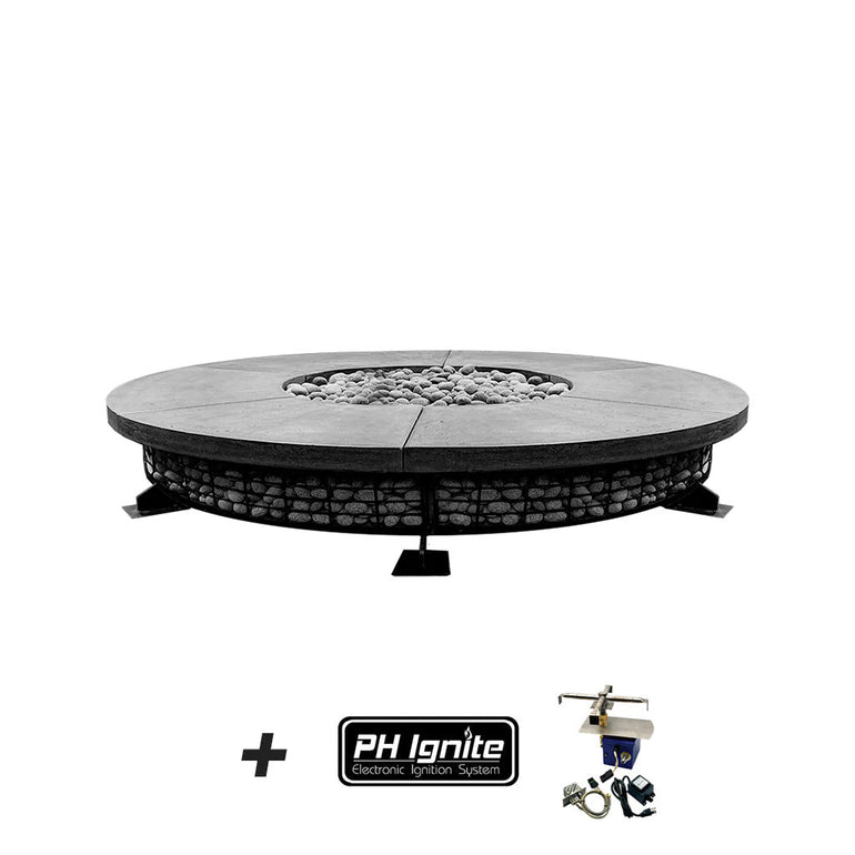 Prism Hardscapes | Fuego 89" diameter Natural Gas with PH-Ignite, Pewter| PH-IGNITE-FUEGO8FTD-4