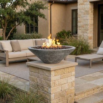 Prism Hardscapes | Embarcadero Pedestal Liquid Propane with Manual Key Valve, Pewter | PH-437-4LP