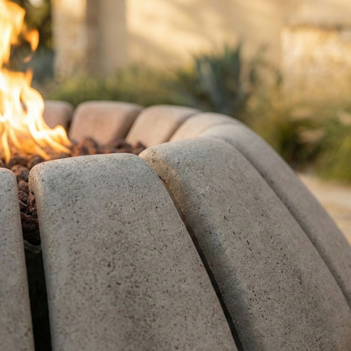 Sunflower Fire Table | Outdoor Gas Fire Pit by Prism Hardscapes