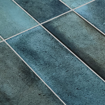 Prussian Blue Field, 3" x 12" Porcelain Tile | Artistry in Mosaics