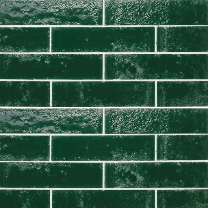 Pukka Basil Green, 2.5" x 10" Ceramic Tile | Kitchen Backsplash Tile