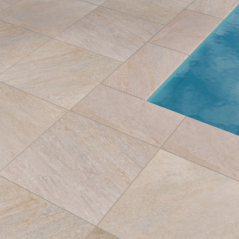 Quartz Beige, 13" x 24" | 2CM Eased Porcelain Pool Coping by MSI