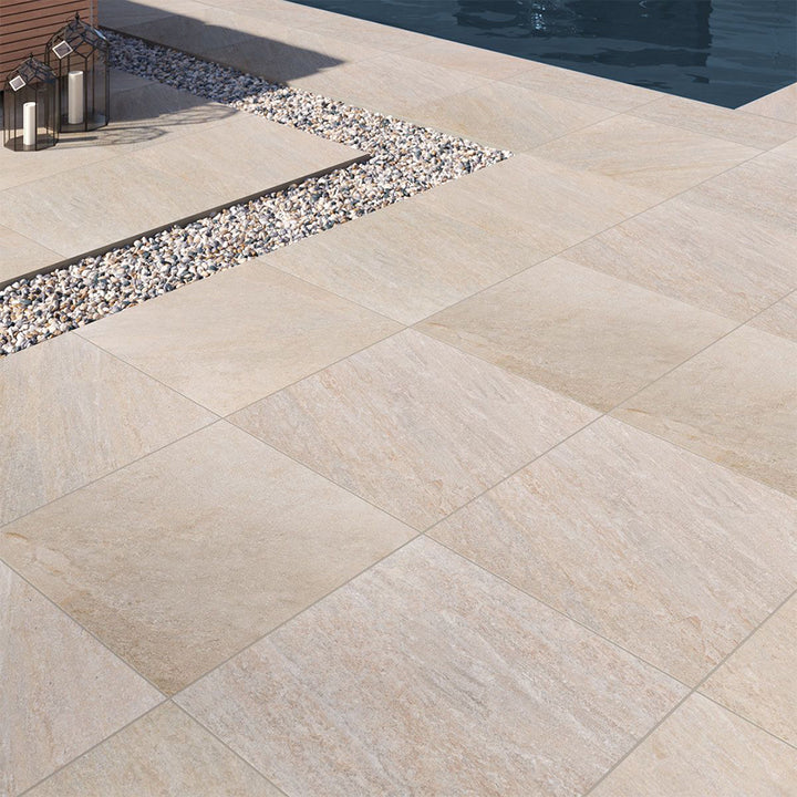 Quartz Beige, 24" x 24" | MSI 2CM Porcelain Paver | LPAVNQUABEI2424