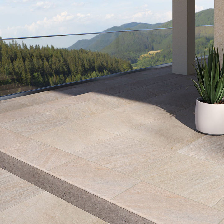 Quartz Beige, 24" x 24" | MSI 2CM Porcelain Paver | LPAVNQUABEI2424