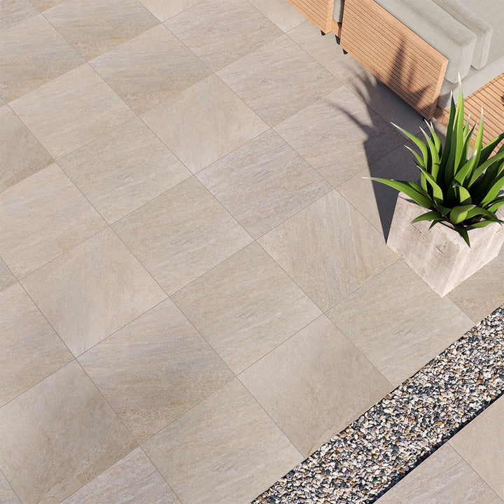 Quartz Beige, 24" x 24" | MSI 2CM Porcelain Paver | LPAVNQUABEI2424
