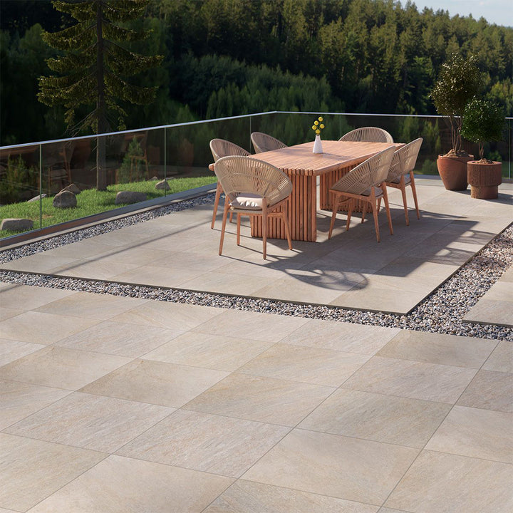 Quartz Beige, 24" x 24" | MSI 2CM Porcelain Paver | LPAVNQUABEI2424