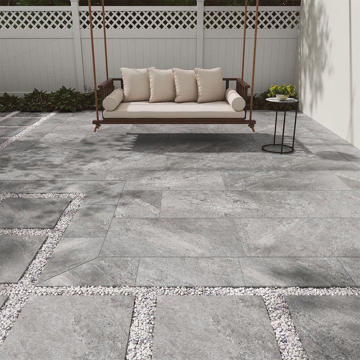 Quarzo Gray, 24" x 48" | MSI 2CM Porcelain Paver, LPAVNQUAGRA2448