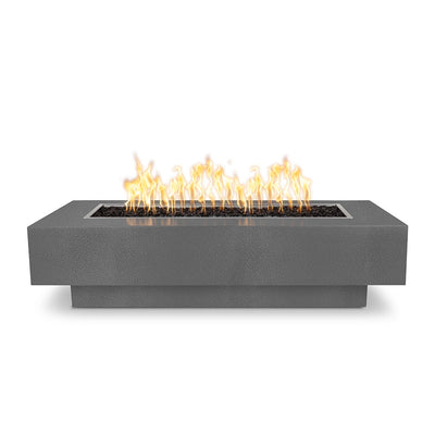 Coronado Rectangular 84" Fire Table, Powder Coated Metal | Fire Pit-Silver Vein