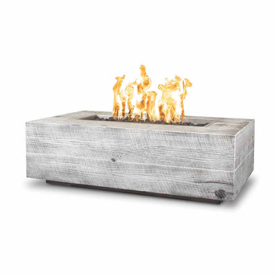 Coronado 120" Fire Table, Wood Grain GFRC Concrete | TOP Fire Pit-IVORY