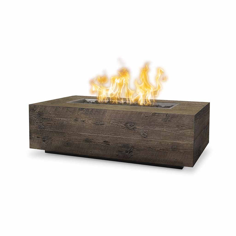 Coronado 120" Fire Table, Wood Grain GFRC Concrete | TOP Fire Pit