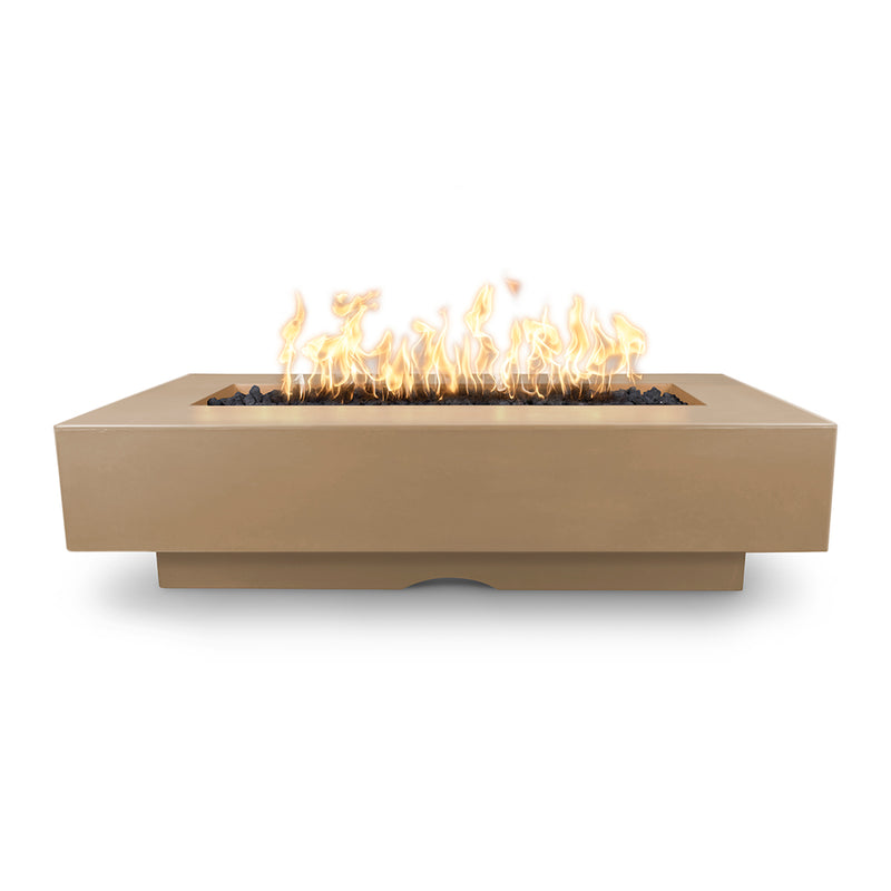 Del Mar Rectangular 60" Fire Table | The Outdoor Plus GFRC Fire Pits-Brown