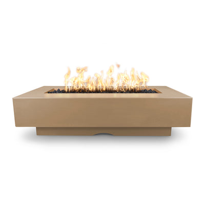 Del Mar Rectangular 84" Fire Table | The Outdoor Plus GFRC Fire Pits-Brown