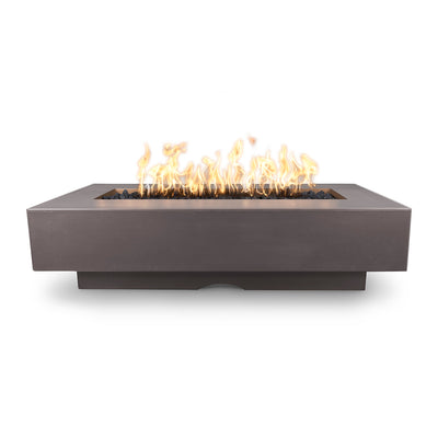 Del Mar Rectangular 84" Fire Table | The Outdoor Plus GFRC Fire Pits-Chestnut