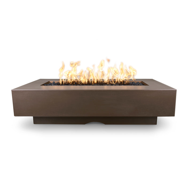 Del Mar Rectangular 60" Fire Table | The Outdoor Plus GFRC Fire Pits-Chocolate