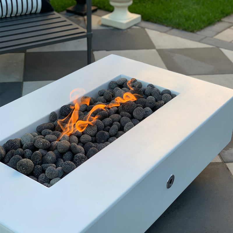 Del Mar Rectangular 48" Fire Table | GFRC Concrete Fire Pits by TOP