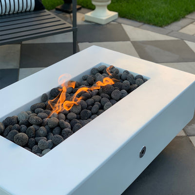 Del Mar Rectangular 96" Fire Table | GFRC Concrete Fire Pits by TOP