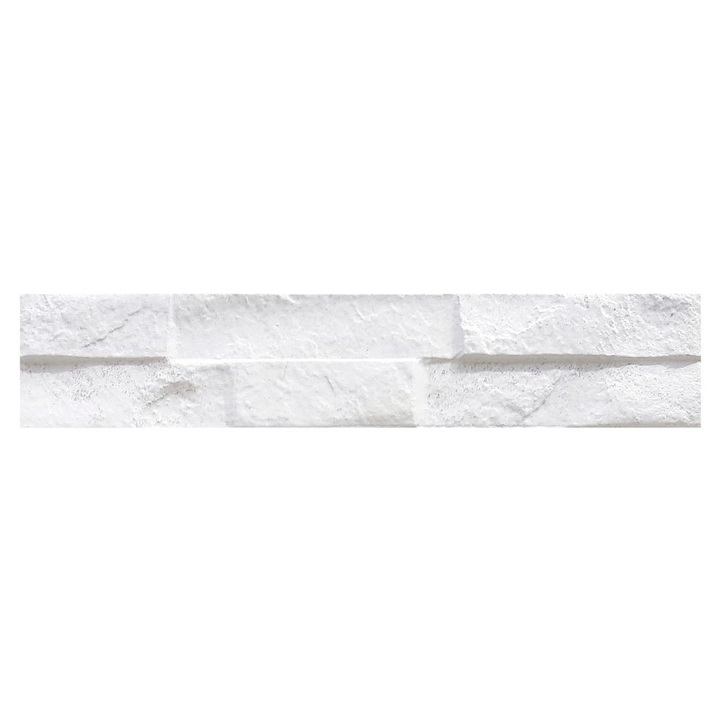 Rock White 3" x 15" Ledgerstone Tile 
