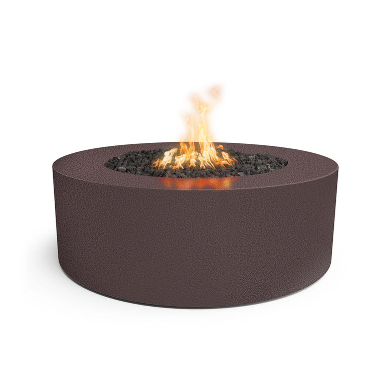 Unity Round 48" Fire Table, Powder Coated Metal, Copper Vein | Outdoor Fire Pit
