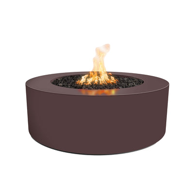 Unity Round 48" Fire Table, Powder Coated Metal, Java| Outdoor Fire Pit