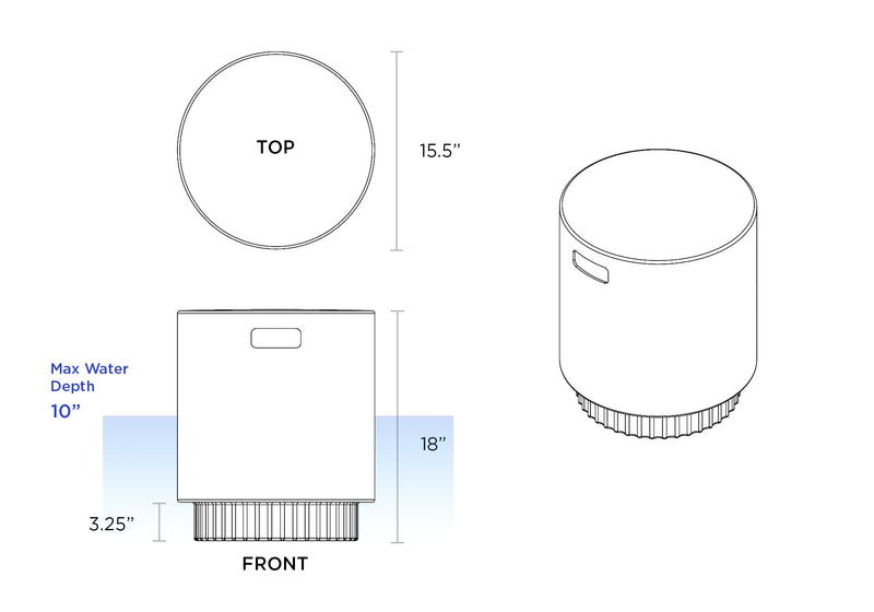 Ripple Side Table/Stool for In-Pool Use | Outdoor Patio Furniture